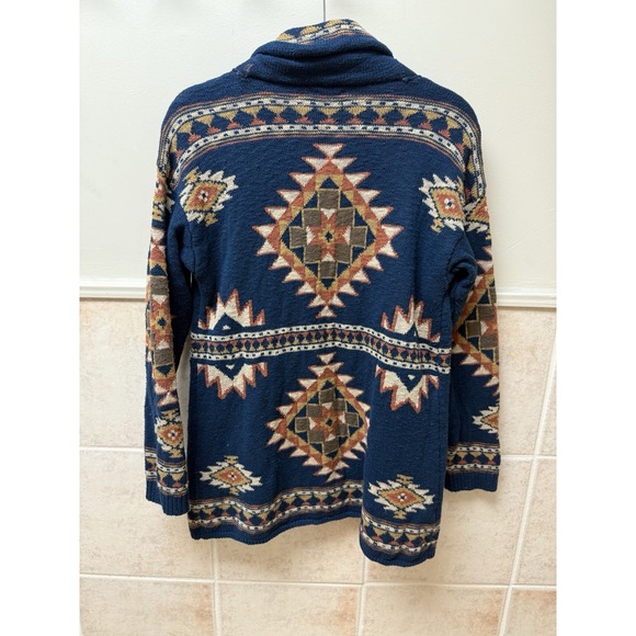 Faherty B.YELLOWTAIL Women's Lodge Cardigan Aztec Cotton Coat Boho.Sz S - Picture 8 of 13